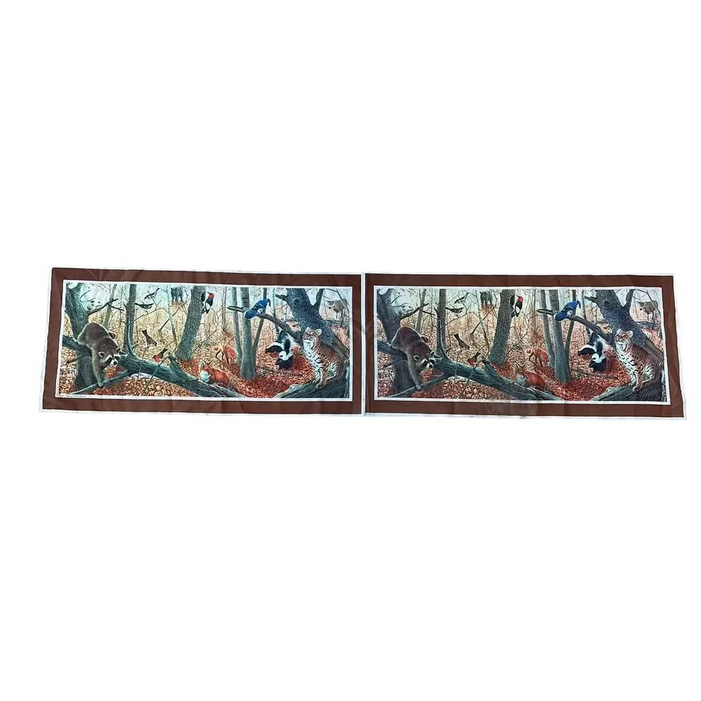1975 National Wildlife Federation Forest Animals‎ Table Runner Raccoon Skunk